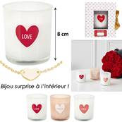 Bougie Parfumee Coeur et Bijou H8cm 