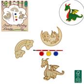 Licorne / Dragon / Arc en Ciel en Bois à Peindre 9 Cm