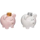 Tirelire Cochon h14.5 Cm (blanc ou rose)