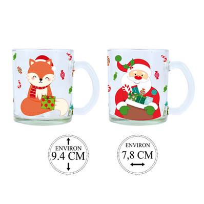 Mug Renard et Pére Noël 2 Assortiement 