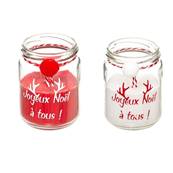 Bougie Pompon Noel D7 x H9 120g (blanc uniquement) 