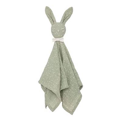 Doudou Carré Lapin Bébé Vert 