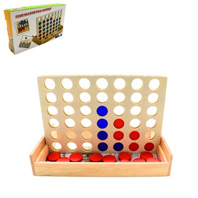 Jeu 4 en Ligne en Bois 17 x 23 x 14 Cm