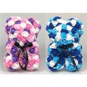 Ours en Fleurs Artificielles Multicolores 25 Cm